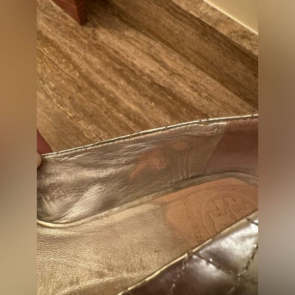 Tory Burch Quilted Silver Quinn ballet flats - Picture 11 of 11